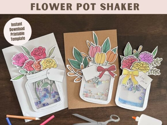 Download Mothers Day Flower Pot Shaker Card - Mothers day Collection
