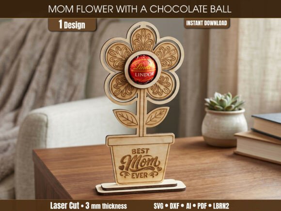 Download Mothers Day Chocolate Flower Holder SVG - Mothers day Collection