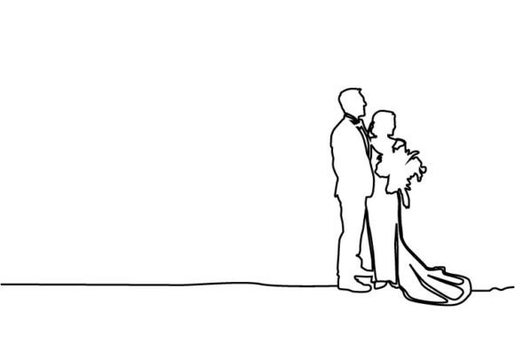 Download Abstract Line Art Couple Wedding Design - Abstract line art Collection